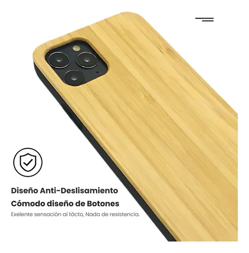 Carcasa Funda Bamboo Personalizable Grabada Para Iphone 13 Marrón Claro