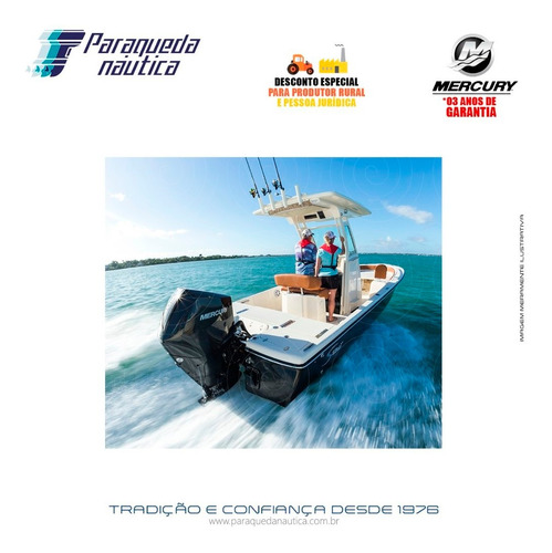 Motor De Popa Mercury 4 Tempos 300hp Xl V8 Mecânico Preto