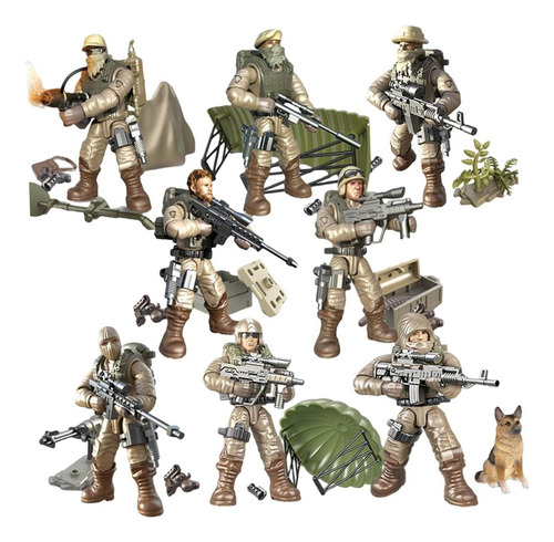8 Piezas 1/35 Figuras De Acción De Soldado Articuladas .