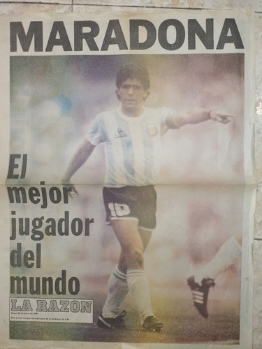 Lamina La Razon  - Maradona Y Argentina Campeon Mundial 1986
