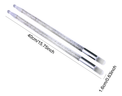 2x Baquetas Iluminadas Acessórios De Percussão B Prata