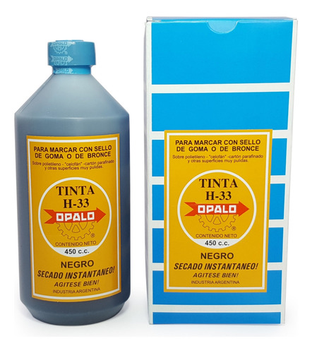 Tinta Opalo H33 - Indeleble - Secado Instantaneo - 450 Cc