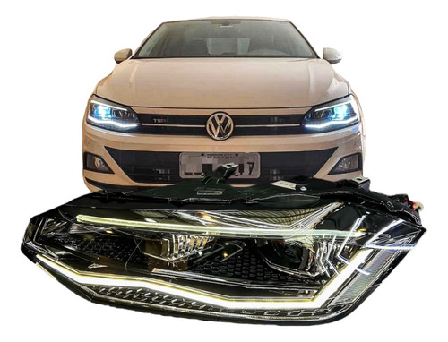 Par De Farol Polo Virtus Com Drl E Projetor Modelo Rline Gts