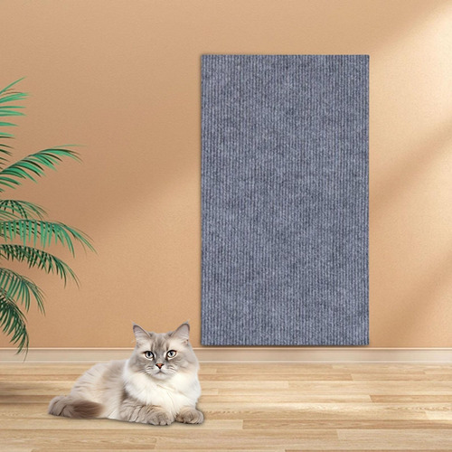 Alfombrilla Para Rascar Gatos Autopegada, De Gris Claro