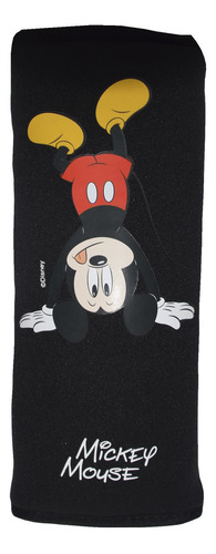 Almohadón Cubre Cinturon De Seguridad Auto Disney Mickey Color Negro