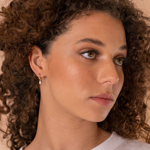 Aretes Pavoi Mujer Oro Amarillo Chapado En Oro 14 Quilates