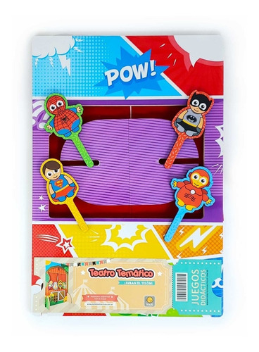 Imagen 1 de 2 de Teatro Temático Superheroe De Títeres De Madera Pipikuku