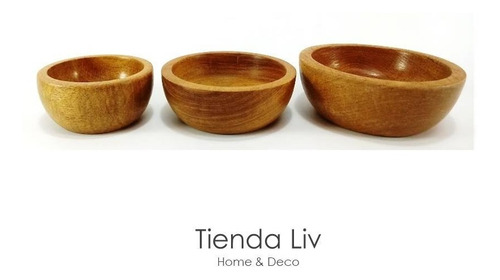 Cazuelas Cuenco De Madera Dip O Velas Pack X 3 Medidas 6u