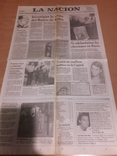 Diario La Nación 27 03 1993 Boca Giuntini Banco Italia Davis