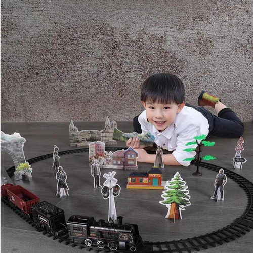 Set De Tren Eléctrico, Divertido Juguete Para 4 Vagones