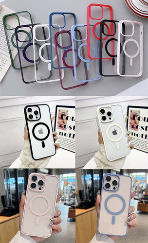 Funda Case Para iPhone 11 12 13 14 15 14pro 15pro 16pro 14pro Max 15pro Max 16pro Max Con Magsafe Rudo Mica Cámara+cargador Inalambrico 7 Kit