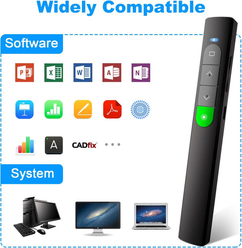 Presentador Inalámbrico Recargable Presentation Clicker -...