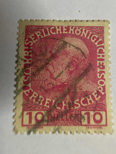 Sello Postal Austria Popst 10 Heller Franciscus De 1902