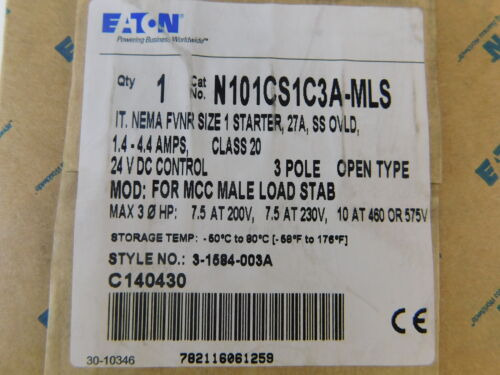 Eaton Nsb N101cs1c3a-mls Non-reversing Starters 3p 27a 2 Bbz