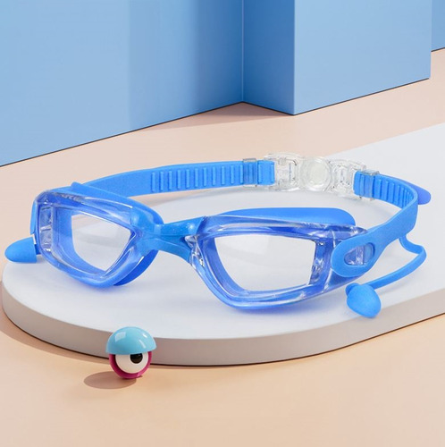 Óculos Natação Mergulho Piscina Sport Profissional Com Touca Cor Azul/Transparente