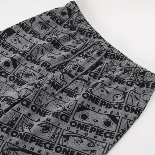 Pijama Corto Niño Personajes Negro One Piece
