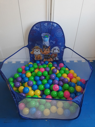 Piscina de bolas grande y barata, 100 unidades, modelo perro azul, más 100 bolas