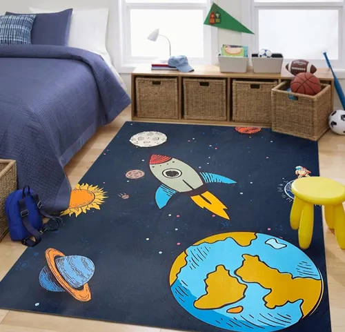 Alfombra Juvenil Planetas 100x140 Cm Kreatex