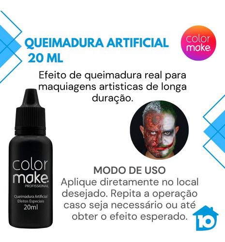 Kit 2un Sangue + Queimadura Colormake Helloween Cosplay
