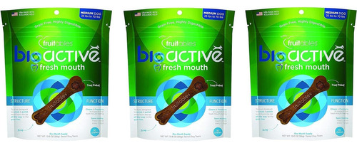 3 Bags Of Bioactive Fresh Mouth Dog Treats, 10.8 Ounces Each