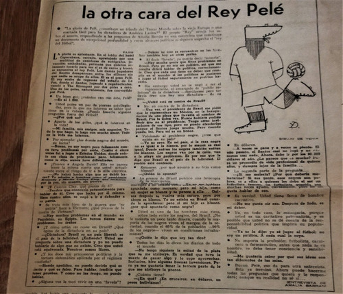 1971 Futbol Reportaje Rey Pele Amalia Barrani Marcha Uruguay