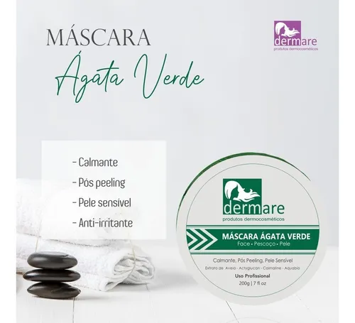 Mascarilla facial de ágata verde Dermare - 200 g