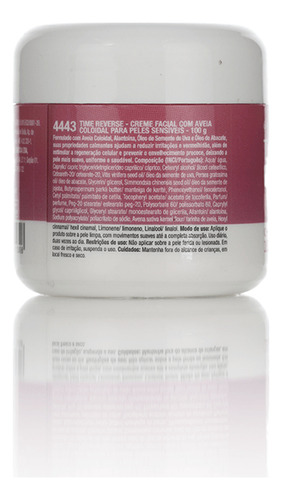 Time Reverse Creme Facial Aveia Coloidal Peles Sensiveis Momento De Aplicação Dia/noite Tipo De Pele Normal A Sensível