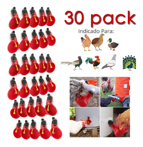 Kit Con 30 Bebederos Automáticos Para Todas Las Aves