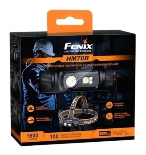 Fenix Hm70r Linterna Cabeza 1600 Lúmenes Con Usb Recargable