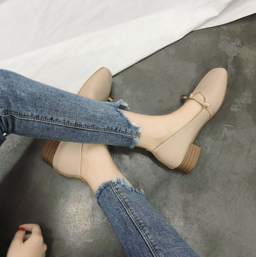 N Flats Zapatos De Tacón Bajo De Moda Retro Para Mujer