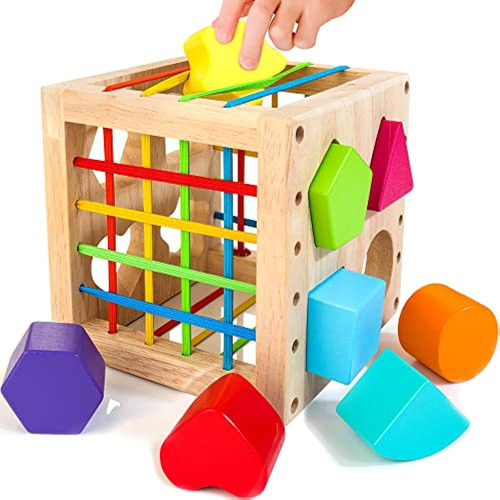 Hellowood Montessori Juguetes Para 1+ Años, Cubo Clasificado