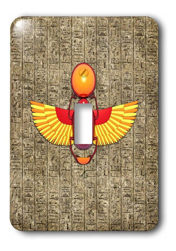 Escarabajo Egipcio Arte Jeroglifico Antiguos. Tapa Luz
