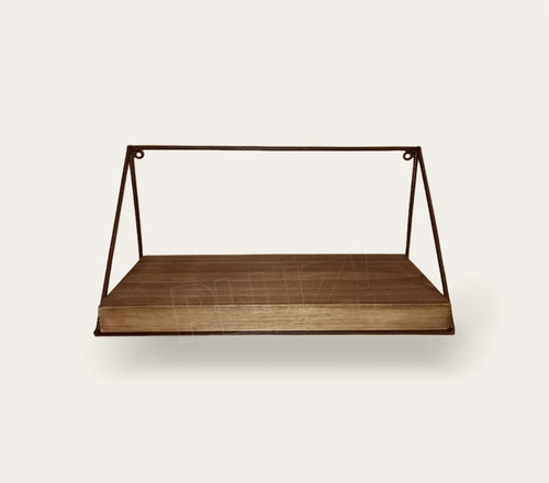 Estante Industrial Vintage 40cm Madera Y Hierro Óxido