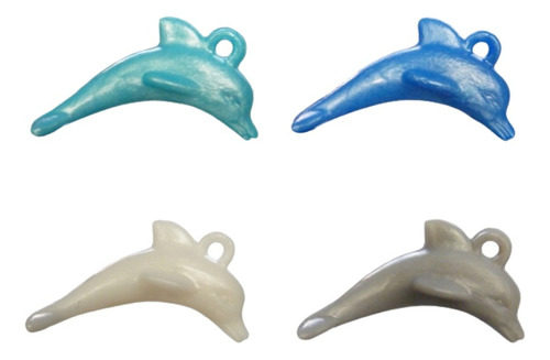 100 Mini Delfines Colores Perlados Juguete Suelto Js
