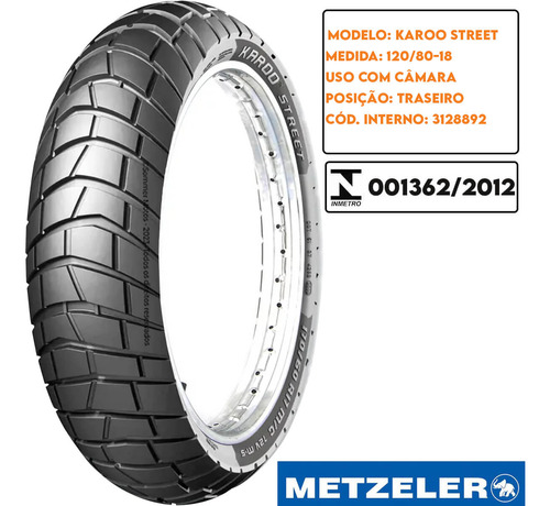 Par Pneu Dt 180-200/ Tdm 225 120-80-18 + 90-90-21 Metzeler
