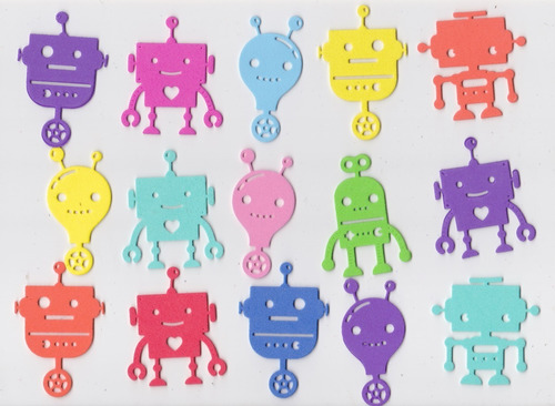 10 Robots Goma Eva Para Decorar Cupcakes Sorpresitas Cumple