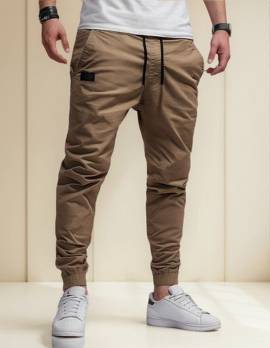 Pantalón Jogger Cargo Casual De Twill De Algodón Para Hombre