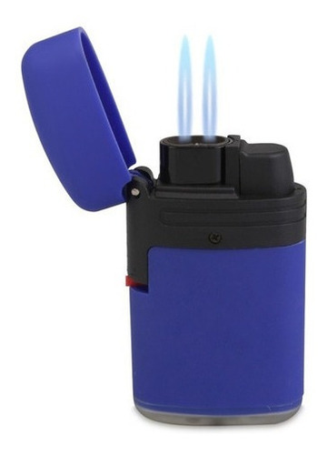 Imagem 2 de 3 de Isqueiro Maçarico Double Jet Zengaz - Azul