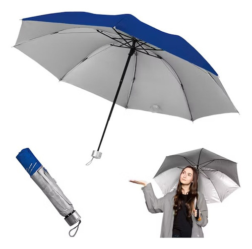 X2 Paraguas Plegable Lluvia Uv Paragua Retractil De Bolsillo