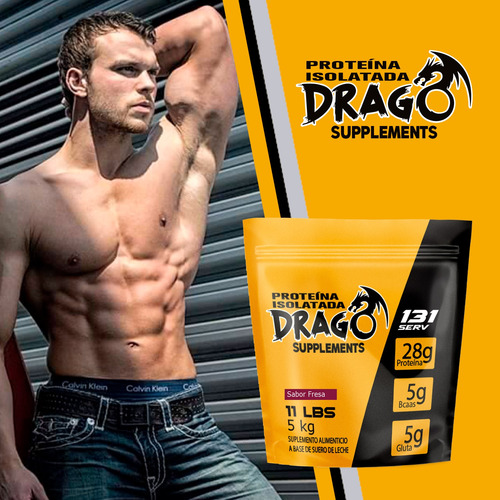 Drago Supplements Proteína Isolatada Bolsa 5 Kg 131 Serv Fresa