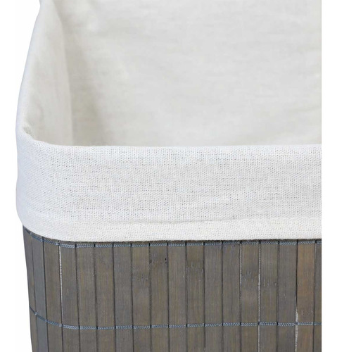 Imagen 3 de 10 de Cesto Plegable De Bambú 33 Cm × 23cm×14 Cm Gris Vonne Org119