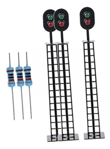 2 Modelo Ferrocarril Señales Luces De Bloques B