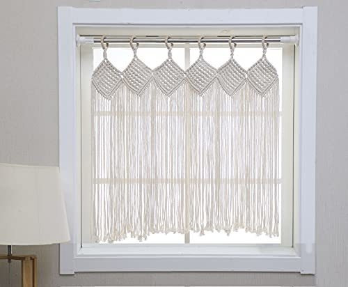 Hysunland Macrame Cortinas / Cenefa De Ventana Tejida / Deco