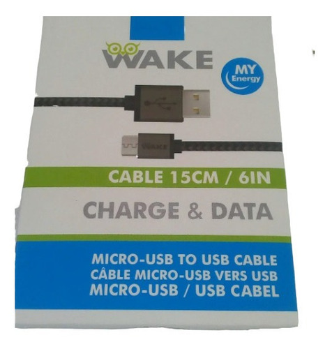 Cable Wake 15 Cm Color Negro Nylon Microsd  