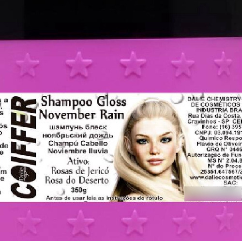 2x Coiffer Shampoo Gloss November Rain 350g Limpeza E Brilho