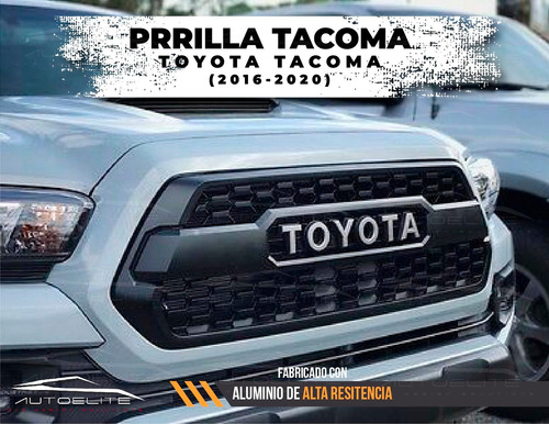 Imagen 8 de 9 de Parrilla Toyota Tacoma 2016 2017 Negra Con Emblema Plateado