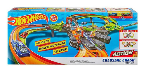 Hot Wheels Pista Gigante De Batidas Colossal + 2 Carrinhos