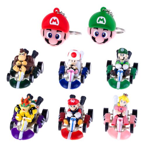 Pantyshka 6 Figuras De Mario Kart Cars, Mario, Luigi, Princ.