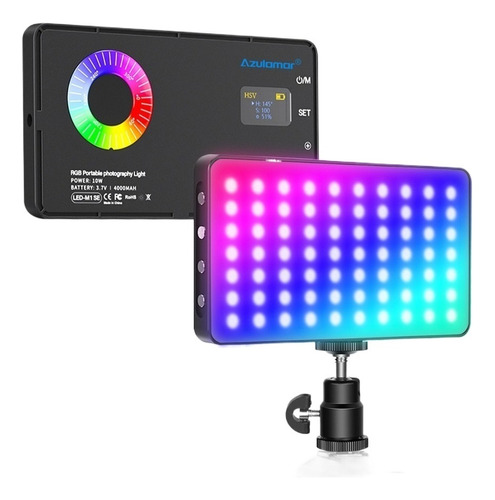 Azulamar Led Video Light Rgb For Camera C/battery 4000mah