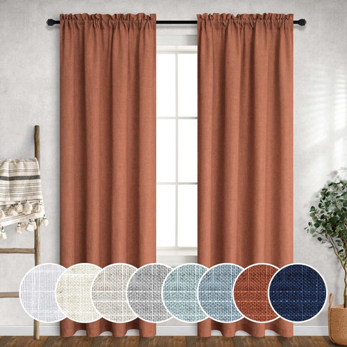 Cortinas De Terracota De 84 Pulgadas De Largo Para Sala De E